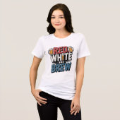 Rood Wit en Brouw Bold Design Tri-Blend Shirt (Voorkant volledig)