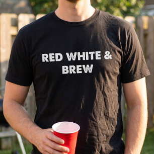 Rood Wit en Brouw Funny 4 juli Feest Liefhebber T-shirt