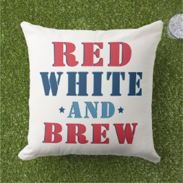 Rood Wit en Brouw Patriottisch Grappig Buitenkussen