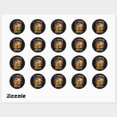 Rood Wit En Brouw Ronde Sticker (Vel)