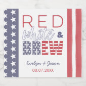 Rood Wit En Brouw USA Achtertuin BBQ-feest Bier Etiket (Enkel label)