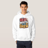 Rood Wit en Brouw USA-ontwerp Hoodie (Voorkant volledig)