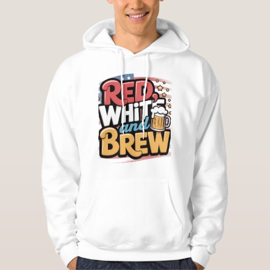 Rood Wit en Brouw USA-ontwerp Hoodie (Voorkant)