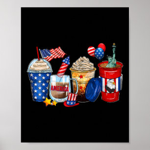 Rood wit en brouwen 4 juli koffie dranken PA Poster