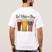 Rood Wit en Brouwen Bier Amerikaanse Vlag Graphic T-shirt (Achterkant)