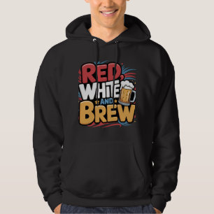 Rood Wit en Brouwen Bier Graphic Hoodie