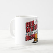 Rood Wit en Brouwen Bier Mok Art (Voorkant links)