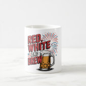 Rood Wit en Brouwen Bier Mok Art (Center)