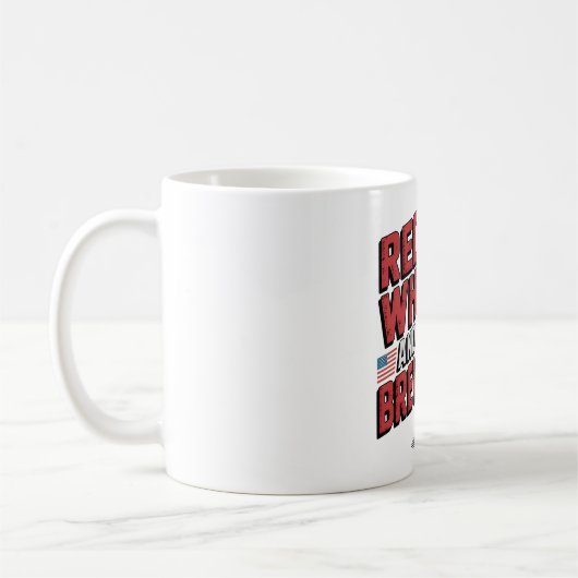 Rood Wit en Brouwen Bier Mok Art (Links)