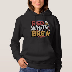 Rood wit en brouwen grappig grafisch hoodie