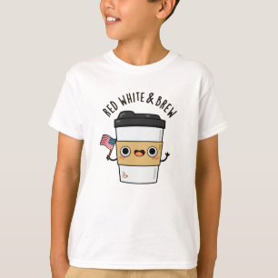 Rood wit en brouwen grappige Amerikaanse vlag koff T-shirt