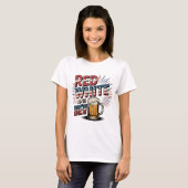 Rood wit en brouwen stijl t-shirt (Voorkant volledig)
