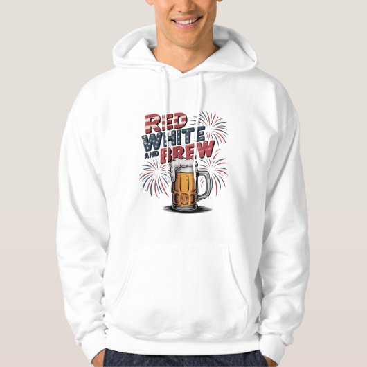 Rood wit en brouwen vuurwerk ontwerp hoodie (Voorkant)