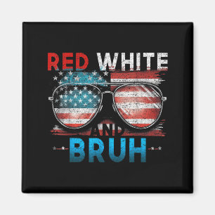 Rood Wit En Bruh 4 juli Grappig Amerika Magneet