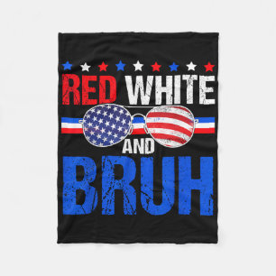 Rood Wit En Bruh 4 Juli Jongens Patriottisch Ameri Fleece Deken