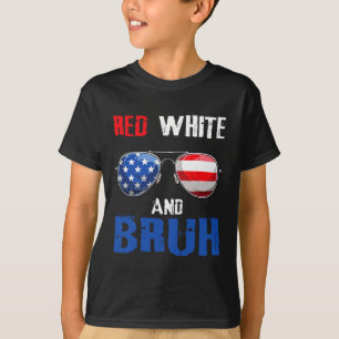 rood wit en bruh 4 juli jongens patriottische tien t-shirt
