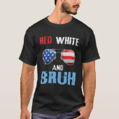 rood wit en bruh 4 juli jongens patriottische tien t-shirt (Voorkant)