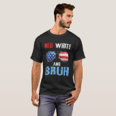 rood wit en bruh 4 juli jongens patriottische tien t-shirt (Voorkant volledig)