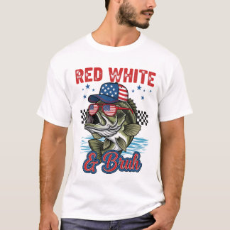 Rood wit en bruh T-shirt, grappig Gevist 4 juli T-shirt
