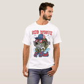 Rood wit en bruh T-shirt, grappig Gevist 4 juli T-shirt (Voorkant volledig)