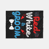 Rood Wit En Bruidegom Grappig Huwelijksfeest 4 Jul Fleece Deken (Voorkant (Horizontaal))