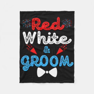 Rood Wit En Bruidegom Grappig Huwelijksfeest 4 Jul Fleece Deken