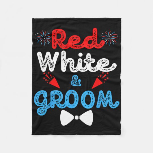 Rood Wit En Bruidegom Grappig Huwelijksfeest 4 Jul Fleece Deken (Voorkant)