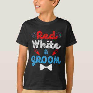 Rood Wit En Bruidegom Grappig Huwelijksfeest 4 Jul T-shirt