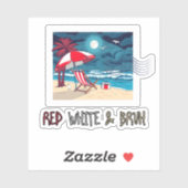Rood wit en bruin sticker (Vel)