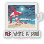 Rood wit en bruin sticker (Voorkant)