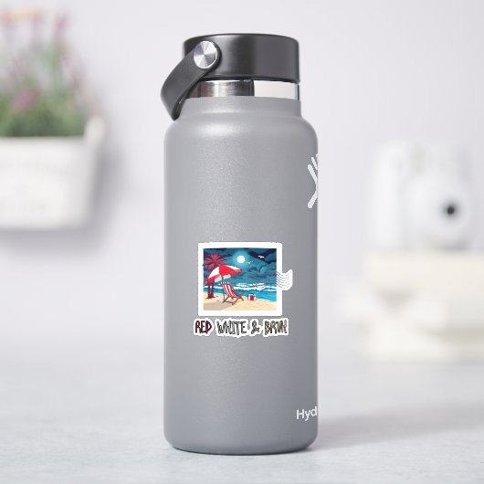 Rood wit en bruin sticker (HydroFlask)