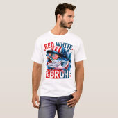 Rood, wit en bruin t-shirt (Voorkant volledig)