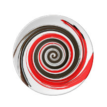 Rood, wit en chocolade penseelstreek omzwenken