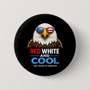 Rood Wit en Cool Patriottische Adelaar VS 250 Humo Ronde Button 5,7 Cm