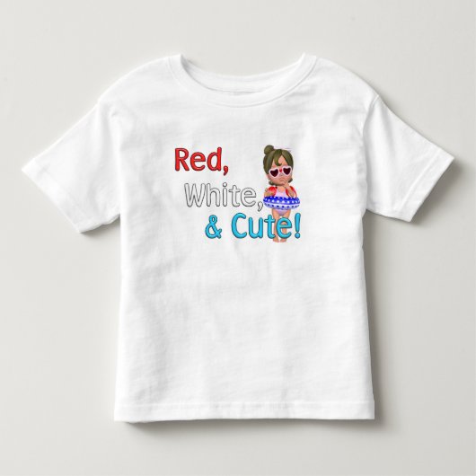 Rood, wit en Cute! Kinder Shirts (Voorkant)