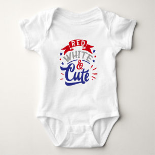 Rood wit en Cute Patriotic Baby Bodysuit