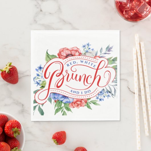 Rood wit en dat doe ik. | Floral Brunch Servet (Insitu)