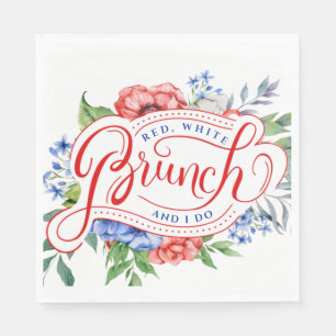 Rood wit en dat doe ik.   Floral Brunch Servet