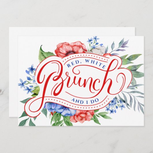 Rood wit en dat doe ik. | Uitnodiging van Floral B (Voorkant / Achterkant)