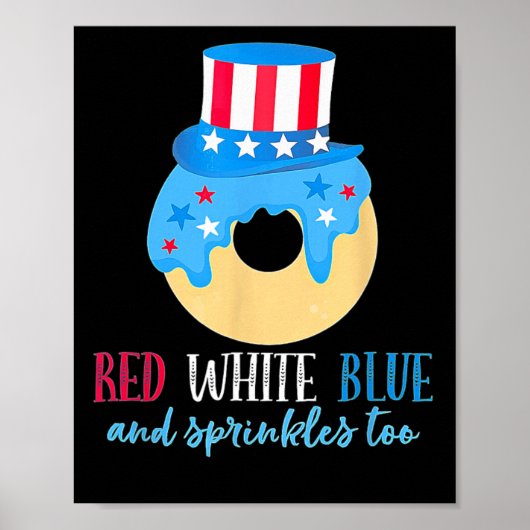 Rood wit en Donut 4 juli Onafhankelijkheidsdag A Poster (Voorkant)
