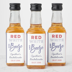 Rood Wit En Drank USA Bruiloftsfeest Favor Likeurfles Etiket