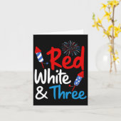 Rood wit en drie 3e verjaardag 4 juli INDEP Kaart (Gele Bloem)