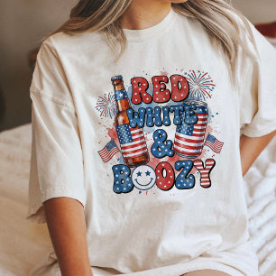 Rood Wit En Dronken 4 Juli Drank Tri-Blend Shirt