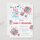 Rood wit en Due 4th van juli Baby shower Kaart (Voorkant)