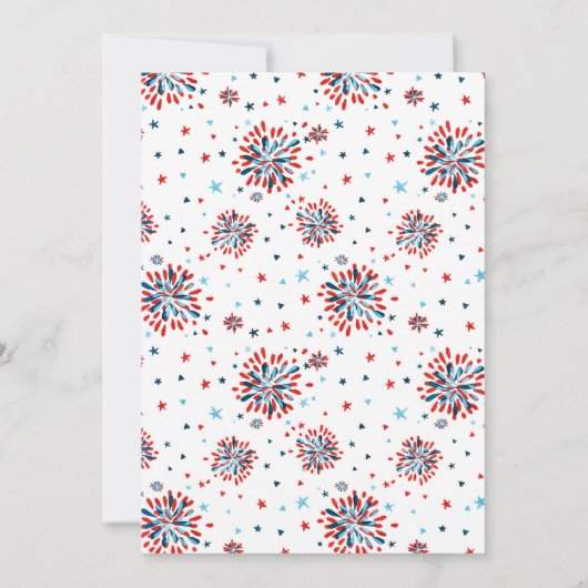 Rood wit en Due 4th van juli Baby shower Kaart (Achterkant)