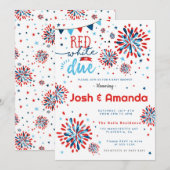 Rood wit en Due 4th van juli Baby shower Kaart (Voorkant / Achterkant)