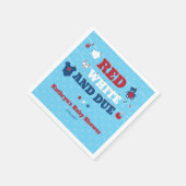 Rood wit en due Baby shower diline op 4 juli Servet (Hoek)
