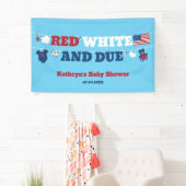 Rood wit en due Baby shower diline op 4 juli Spandoek (Insitu)