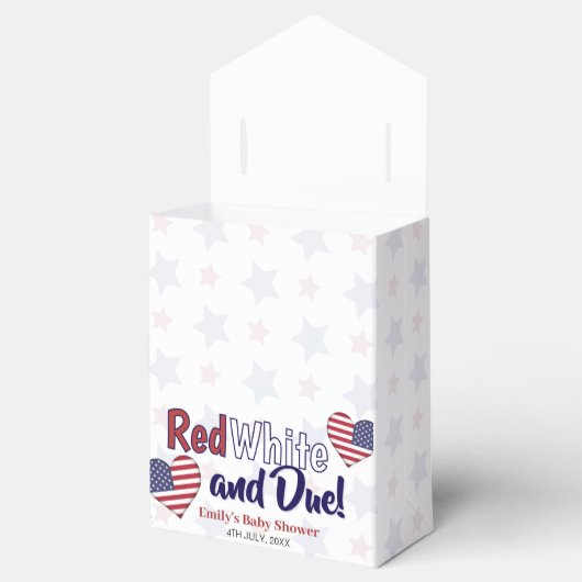 Rood Wit en Due Baby shower Favoriet Box Bedankdoosjes (Geopend)