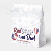Rood Wit en Due Baby shower Favoriet Box Bedankdoosjes (Voorkant Zijde)